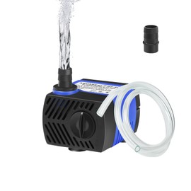 AQUANEAT Small Fountain Pump, 80 GPH Mini Submersible Water Pump with 3.3 ft Tubing, for Aquarium Fish Tank, Pet Water Fountain, Hydroponics, Pond Waterfall Filter Pump