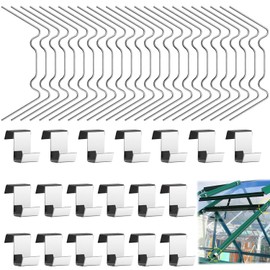 50 pcs Greenhouse Glass Clips – Stainless Steel Clips for Securing Greenhouse Panels, Glass Sheets, Windows, and More – Durable, Rust-Resistant, Heavy-Duty Design