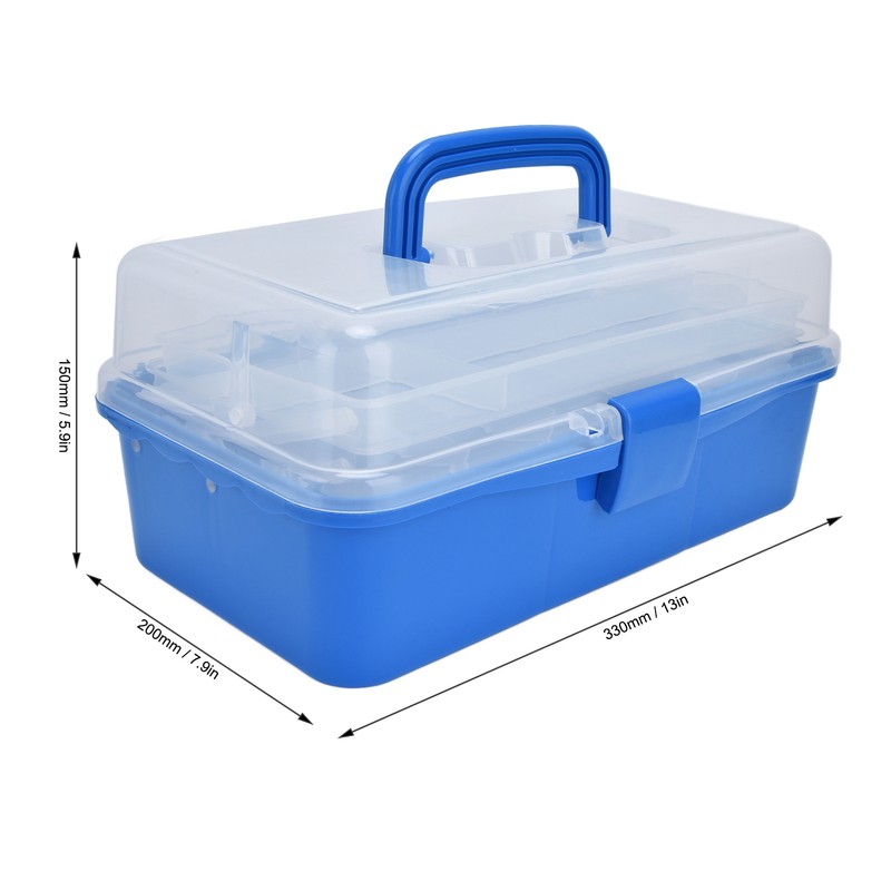 Plastic Storage Box Portable 3 Layer Folding Handheld Tool Organizer