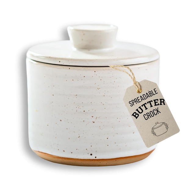 Butter Crock for Counter with Water Seal for Spreadable Butter