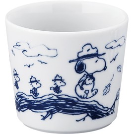 Peanuts SNZ103-339 Snoopy Mino Ware Sometsuke Japanese Tableware Soba Choko Soba Choco 220ml Approx. 3.0 x 2.8 inches (8 x 7 cm), Blue Yamaka Shoten, Made in Japan