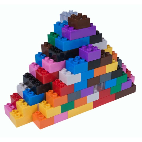 Strictly Briks - Big Briks Set - 108 Pieces - 12 Rainbow Colors - Large Building Blocks for Ages 3 and Up