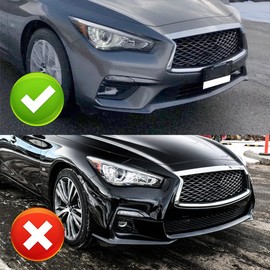 HYPERSPEED Front Bumper Spoiler Lip + Side Skirt Extension Rocker Panel Splitter Diffuser ABS Fit for 2018 2019 2020 2021 Infiniti Q50 Base/Premium, Car Mods Accessories (Matte Black, 31" x 4", 5PCS)