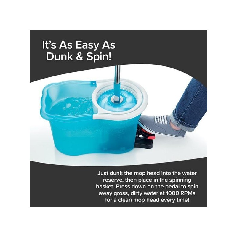 Bulbhead Hurricane Spin Mop and Bucket - Machine Washable 360