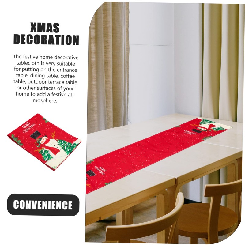 NOLITOY Christmas Style Table Runner Elegant Xmas Decorative Tablecloth for