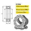 HiPicco Thrust Ball Bearings, 4pcs 51204 Plane Axial Ball Bearing
