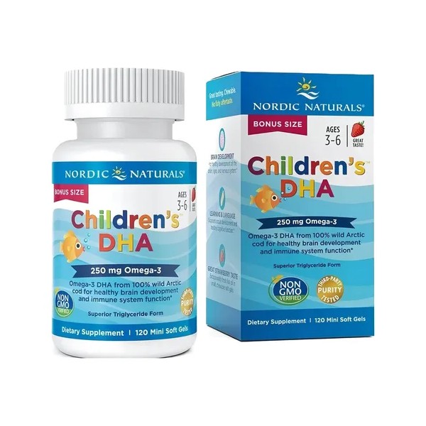 Dha Omega 3 Epa Niños 120mini Gel, Nordic Naturals Americano