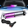 Nilight 12LED Traffic Advisor Strobe Light Bar Purple White Emergency