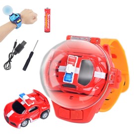 Kids Alloy Watch Remote Control Mini Car Toy 2.4 GHz RC Small Car Toy with LED Light Birthday Christmas Gift for Boys Girls