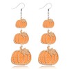 Skyfun Wooden Pumpkin Earrings for Women Lightweight Double Side Printed