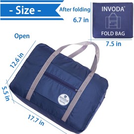 INVODA Travel Duffel Bag Foldable Luggage Bag Spirit Airlines Personal Item Bag Sports Gym Bag Carry on Weekender Overnight Bag Nylon Travel Bag for Men Women (Group)