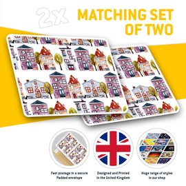 Rectangle Stickers (Set of 2) 10cm - Cute New Home House Houses Fun Decals for Laptops,Tablets,Luggage,Scrap Booking,Fridges, 3904