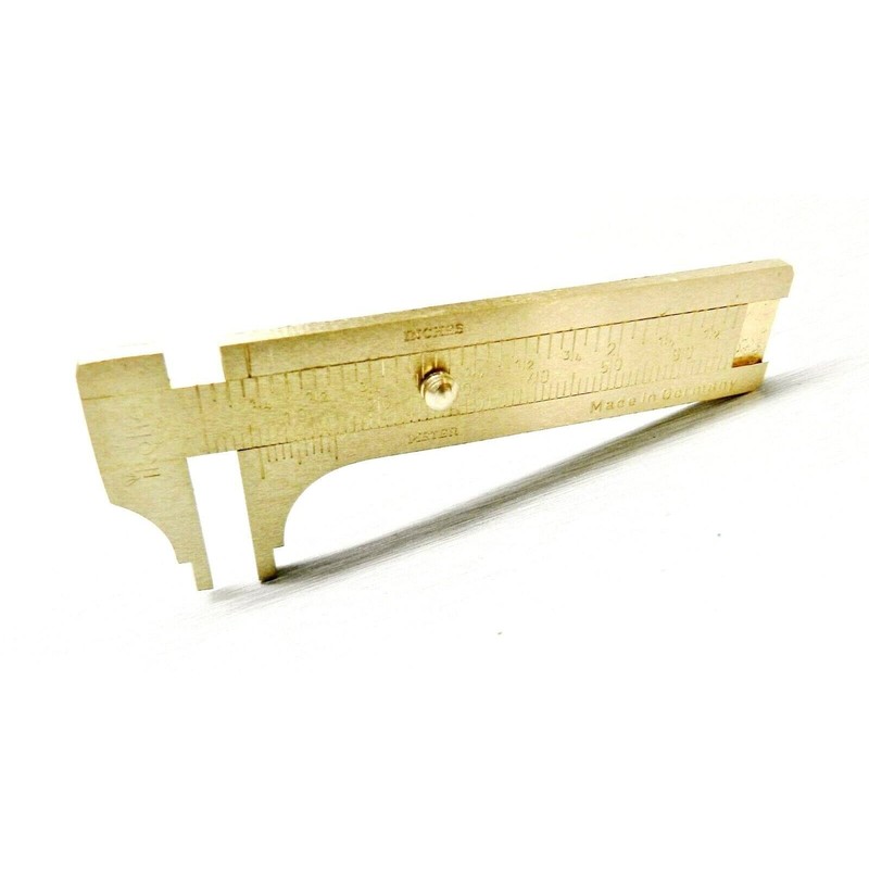 Brass Sliding Gauge Pocket Caliper Vernier 2-1/2" Measuring Tool Made