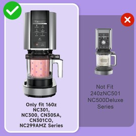 Generisch Compatible with Ninja Creami Ice Cream Maker NC300/NC301 Series - Set of 4 Ice Containers in Pink, Purple, Green and Yellow, BPA Free, Dishwasher Safe (Dot)