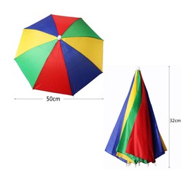 XLKJ 3 Pieces Umbrella Hat, Foldable, Colourful Parasol Hat, Mini Umbrella for Carnival, Festival, Beach, Fishing, Outdoor Activities