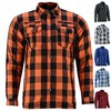 Daniel Smart Men's Motorcycle Shirt Plaid Biker Flannel Jacket Removable
