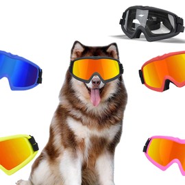 Dog Sunglasses, pet Goggles, Suitable for Medium and Large Dogs, UV-Proof, Wind-Proof and dust-Proof, Adjustable Strap pet Glasses, Suitable for Outdoor use in All Seasons