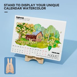 Lightwish Watercolor Calendar Paper for 2026, 100% Cotton, 12 Sheets, 140lb/300gsm, Acid-Free Cold Pressed Watercolor Paper, Art Supplies for Watercolor Crafts and DIY Media