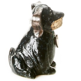 EnigmaSupplies Adorable Ceramic Puppy Dog Figurine | Black