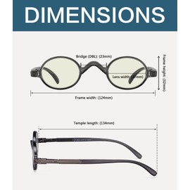 BLUELESS Vintage Round Blue Light Blocker Filtering Readers Small Lens (Red, 0.75)