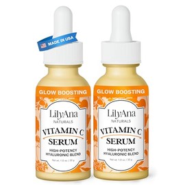 LilyAna Naturals Vitamin C Serum for Face - with Hyaluronic Acid and Vitamin E, Anti Aging Serum, Reduces Age Spots and Sun Damage, Promotes Collagen 