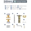 SORWDUERM Gold Door Knobs Crystal Door Knob Brushed Gold Passage
