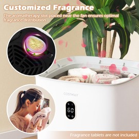 COSTWAY Large Towel Warmer for Bathroom, 35L Towel Heater & Dryer Combo with Fragrant Disc Holder, Blanket Warmer with Timer, Auto Shut Off, Fits 4 Oversized 45" x 70" Towels, Bathrobes & PJ's