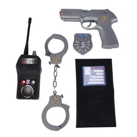 Simba 108102669 - Polizei Basic Set, Funkgerät, Pistole, Handschellen, Mappe, Marke, ab 3 Jahren