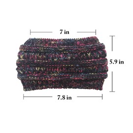 Andiker Women Winter Cable Knit Headband, 2 Pieces Fleece Lined Ear Warmer Hair Band, Soft Thermal Head Wrap Hair Accessory for Cold Weather