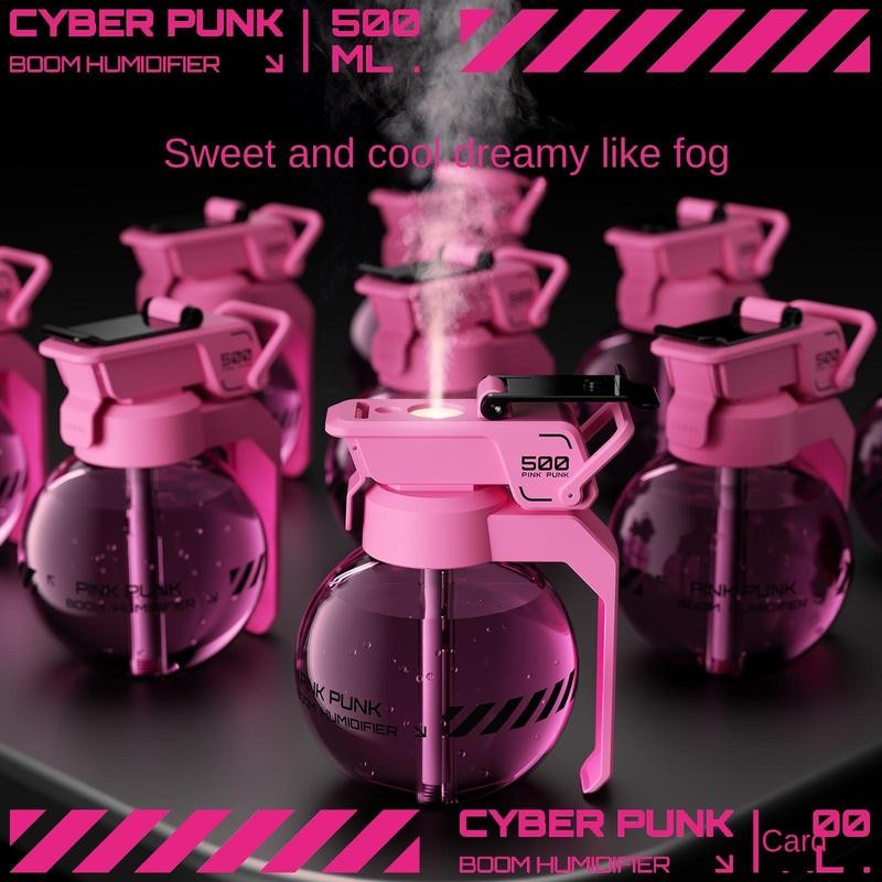 Cyberpunk Design Humidifier, Portable USB Rechargeable Desktop Humidifier, Creative Humidifier for