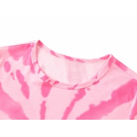Topgal Pink Tie Dye Spring/Summer Pajamas for Little & Big Girls Sleepwear Short Set Kids Jammies Size 10