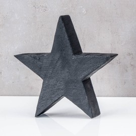 levandeo Decorative Wooden Star 20 cm Black Mango Decorative Table Decoration Mango Wood Decoration Stand Unique Wooden Star