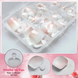 AddFavor 120pcs Ombre Press on Toenails for Women Toe Nail Press ons False Toe Nail Tips Fake Toe Nails Acrylic Fake Toenails Press on Toe Nails for Women with Adhesive Tabs