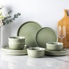AmorArc Stoneware Dinnerware Sets for 4,Round Reactive Glaze Ceramic Plates