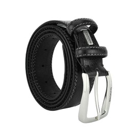 Laura Biagiotti Mens Genuine Leather Belt Nickel Free Buckle Shortenable with Box, black 3.5cm 255
