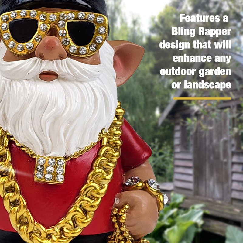 Better Office Products Garden Gnome Statue, 12" Height, Handcrafted Waterproof,
