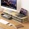 Elephance Monitor Stand Riser with 3 Drawers, Bamboo Computer Monitor