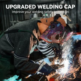 ARCCAPTAIN Reversible Welding Cap with Elastic Retractable Band, 8 Panel Protective Welders Cap, 10 oz Fireproof Cotton Comforts for Safety and Protection While Welding to Men Women, 8, Khaki