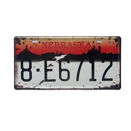 Nebraska License Plate Aluminum Novelty Car Decor License Plates 12"x6" Front of Car Decorative Retro Rusty License Plate for Men Women Car-27