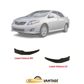 Vantage Auto Parts - Front Lower Valance Driver and Passenger Side Compatible with Toyota Corolla Spoiler 2009-2010 | Direct Replacement | Plastic | Primed | 7608102905 | TO1093118 TO1093119
