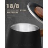 POLIVIAR Electric Gooseneck Kettle, 1350W Electric Tea Kettle Wood Pattern