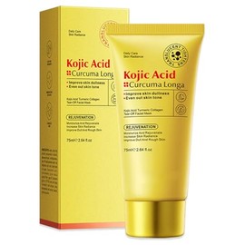 Mascarilla Facial Hidratante de Ácido Kójico, Cúrcuma y Colágeno  Gel Despegable para un Cutis Radiante, Lámina Transparente Hidratante con Brocha... 