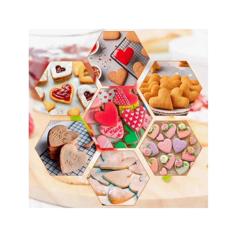 Juego De 5 Cortadores Galletas Acero Inoxidable Con Asa