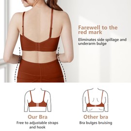 Omisy 4 Pack Bras for Women No Underwire, Padded Sport Bra Support, Comfort Wireless Bralette Adjustable Straps and Hook