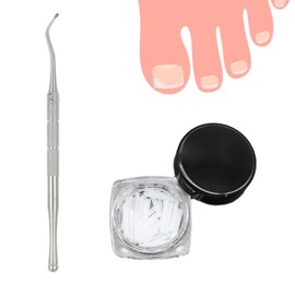 Correction Ingrown Toenails Set of 40 Transparent Nail Folded Tamponade Tube with Toenail Lifter Correction Ingrown Toenail Tool Toenail Correction Patch for Women Men