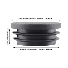 Piutouyar 12 Pack 1-1/4 Inch Round Plastic Plugs, Plastic Round End Caps, Black Round Tubing Plug, Pipe Tubing End Cap for Chair Table Stool Leg