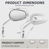 Motorcycle Mirrors, Long Stem Chrome Handlebar Side Mirrors Compatible with