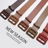 LumiSyne Women Wide Leather Belt Classic Solid Color Large Square