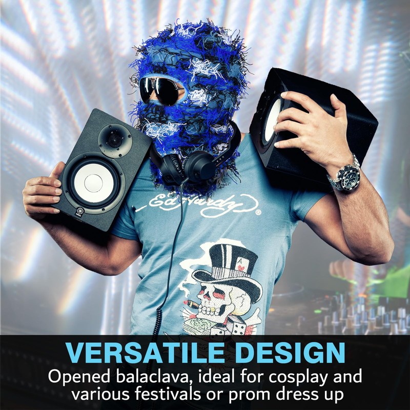 Distressed Balaclava Ski Mask Knitted Full Face Windproof Winter Premium