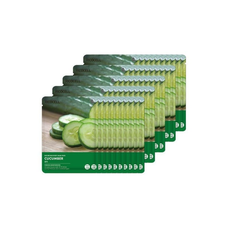 Lycocell Ricocell Nature Recovery Mask Cucumber 23g x 50 sheets